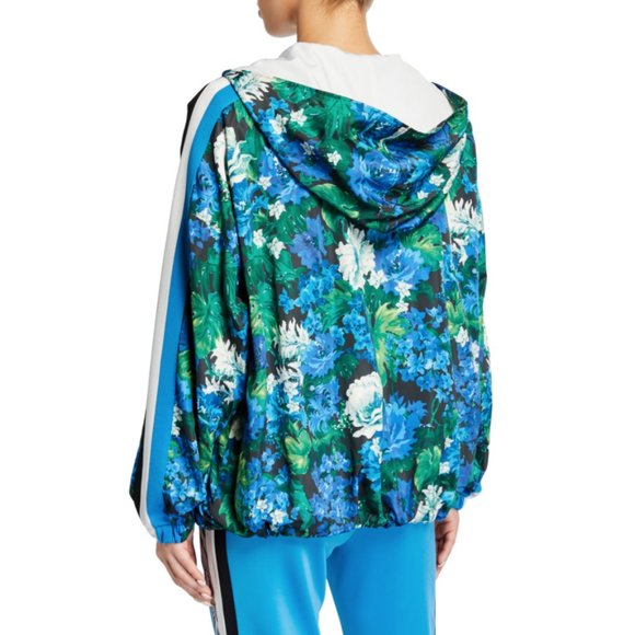 NWT PAM & GELA 90s Floral Stripe Zip Jacket Windbreaker - Picture 2 of 6